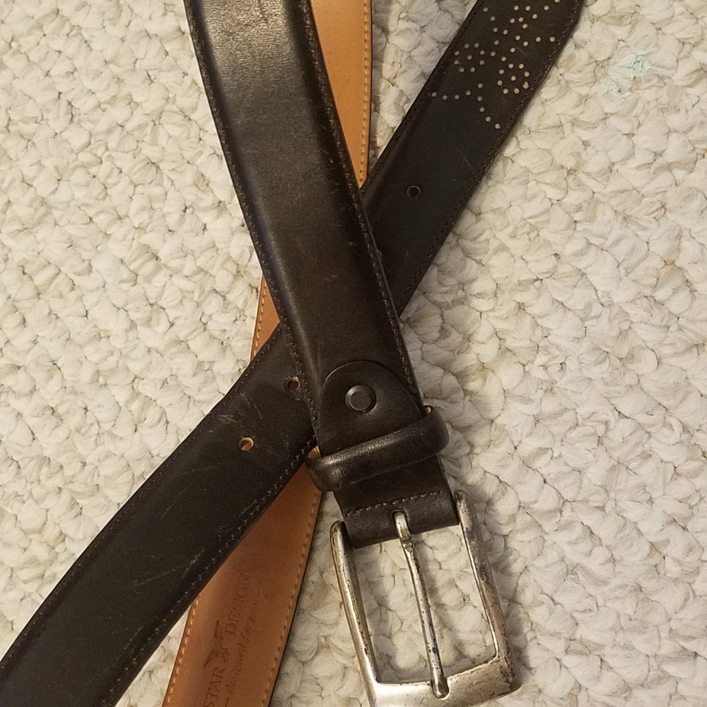 Brown mens leather belt, barely worn, 36